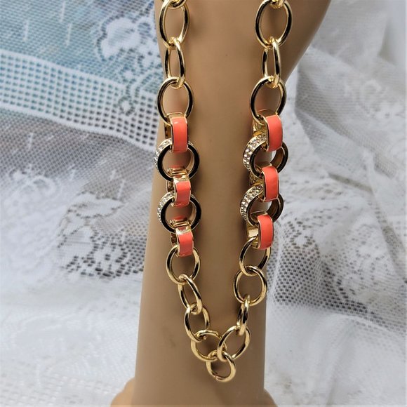 Awesome Heavy Chain Rhinestone & Enamel Necklace - Picture 9 of 9